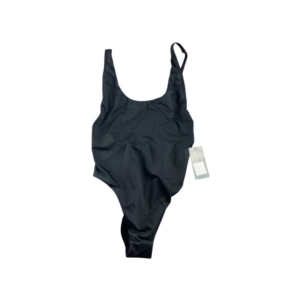 NWT Speedo Anthracite High Leg One Piece Swimsuit Small SP2023